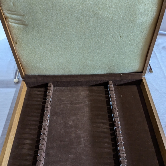 Flatware set VTG Rosewood & Bronze 36 pieces wood case MCM Jean Claude Utensils - Picture 5 of 16